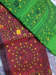 Set Of 2 Tribal Print Mix Cotton Blend Saree