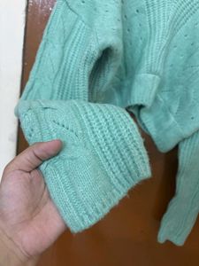Korean V Neck Cropped Baggy Pullover