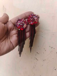 Red Earrings New Unused Party Wear
