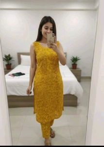 yellow kurta set new without tag