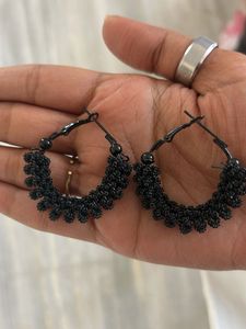Black Hoop Earrings