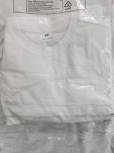 H&amp;m Unisex Solid White Tshirt