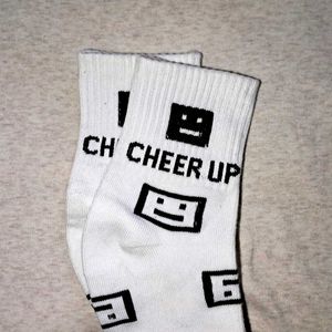 Cheer Up Graphic Print Socks
