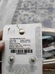 Forever Glam Gold &amp; White Drop Earrings