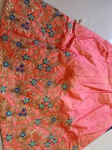 32 No. Peach Silk Lehanga Choli