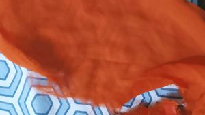 Orange Plain Georgette Suit.