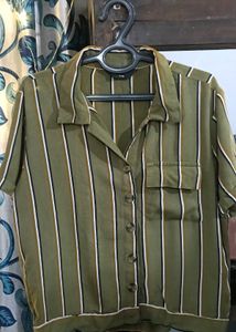 Striped Olive Green Shirt