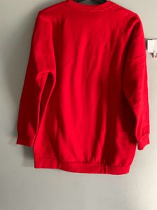 Red Volume Print Sweatshirt