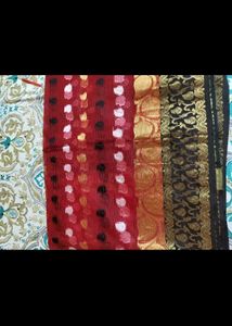 Elegant Red &amp; Gold Saree