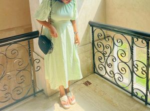 Green Cutout Midi Dress