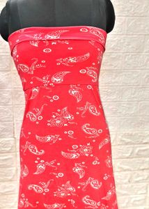 Tube Pink Floral Print Dress Fixed Price