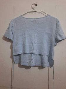 Blue Styled Back Top