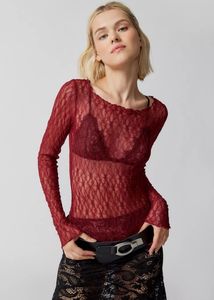 Y2K Red Mesh Top