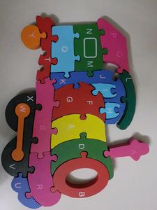 Wooden Train Puzzle Alphabets Numbers
