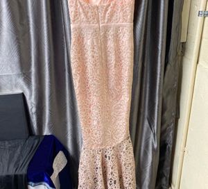 Blush Lace Mermaid Gown