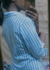 FORMAL / Minimal ✨Blue STRIPED SHIRT WOMAN