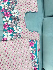 Elegant Turquoise Floral Georgette Saree