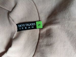 Beige Mock Neck Sleeveless Top