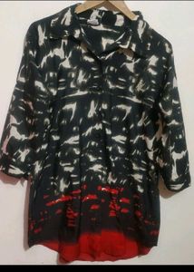 Multi ⚫🔴Printed Top Like Shirt For 38 Bust