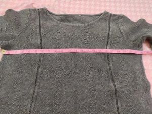 Gray Textured Tunic Dress