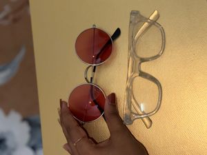 Red Tinted Round Sunglasses