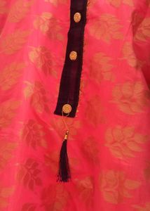 Pink &amp; Navy Kurta Set