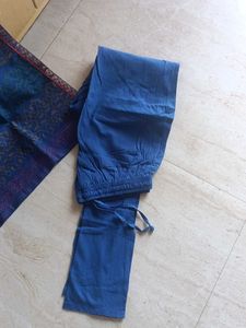 Biba Blue Lotus Print Kurta Set