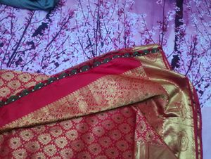Red &amp; Gold Saree