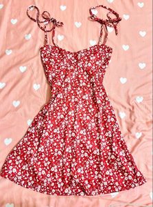Newme Floral Red Mini Dress