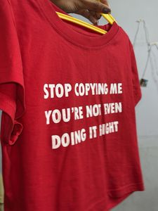 Red Graphic Crop Top