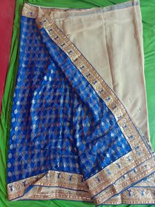 Party Wear Net Zari Work Saree