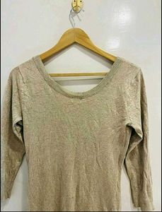 H&amp;M Beautiful Beige Knit Mini Dress