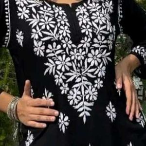 Elegant Embroidered Black Top