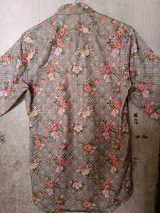 Le-Sancy Floral Check Button Down