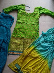 Green Embroidered Kurta Set