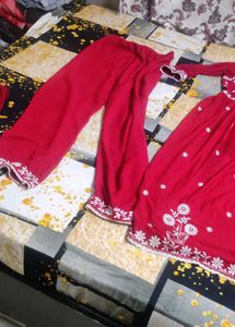 Red Chicken Kurta Set
