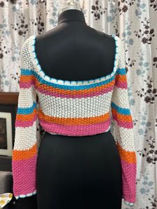 Striped Crochet Crop Top