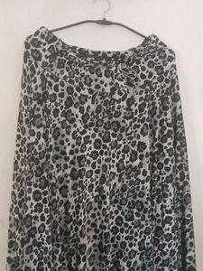 (Black N White) Cheetah Print Long Skirt