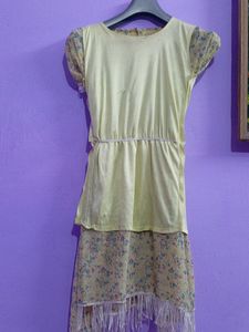 Stunning Yellow Kaftan Dress W Flower Print 4Girls