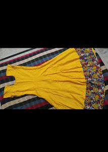White And Yellow Embroidered Anarkali Kurti COMBO