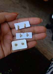 Gold Cover Upper Stud Earrings