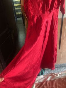 Red Long Anarkali Kurti