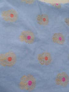 Powder Blue Banarasi Silk Kurti