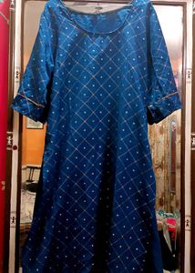 Elegant Blue Dot Kurta
