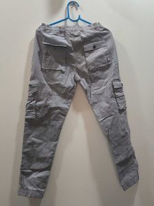 Gray Cargo Style Joggers