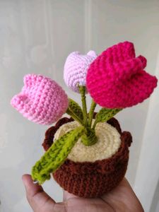 Crochet Tulip Potted Plant