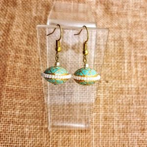 Turquoise Beaded Drop Earrings