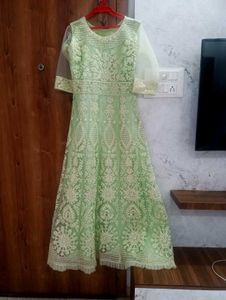 Mint Green Lace Anarkali Dress