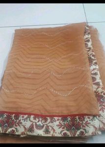 Brown And Skin Colour Sarees