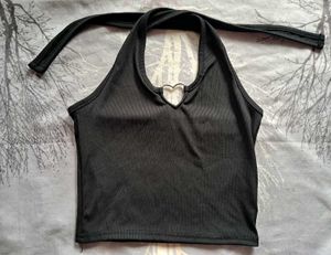 Black Heart Halter Top